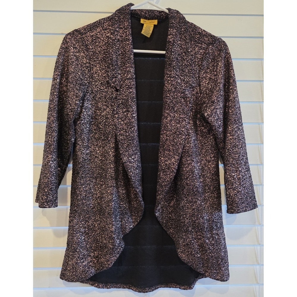 Wrangler Metallic Cardigan Sparkle Top Stretch Gold Black Blazer‎ Small LWK830X